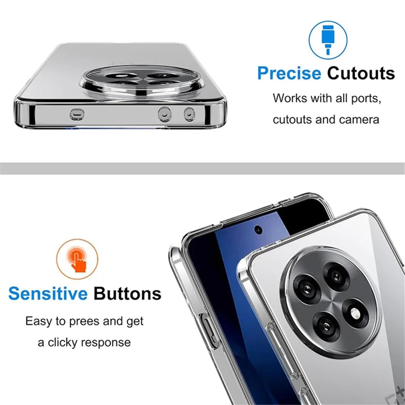 ShopCaseCart Durable Case OnePlus 13R 5G Clear TPU Anti-Scratch Phone Protective cover + 2.5D Arc Edge Screen Protector