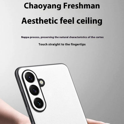 For Samsung Galaxy A55 5G Case Splicing Color Nappa Texture PU Leather + TPU Phone Cover