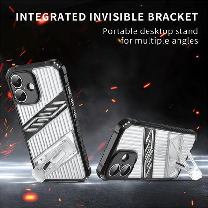 For iPhone 16 Plus Case Folding Kickstand PC + TPU Anti Drop Phone Cover