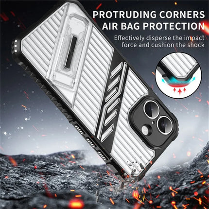 For iPhone 16 Plus Case Folding Kickstand PC + TPU Anti Drop Phone Cover