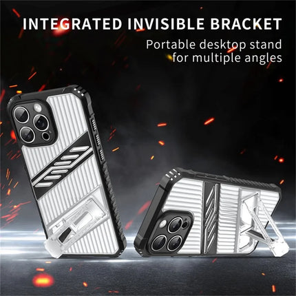 For iPhone 15 Pro Max Case Folding Kickstand PC + TPU Anti Drop Phone Cover