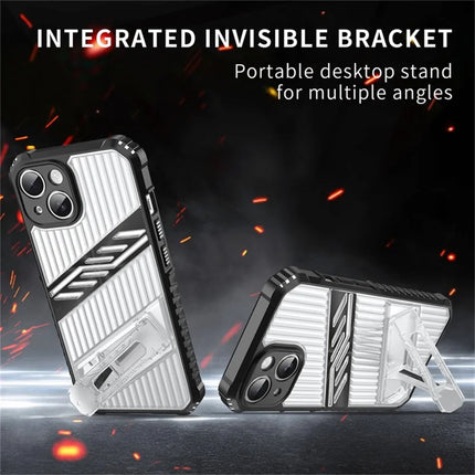For iPhone 14 Case Folding Kickstand PC + TPU Anti Drop Phone Cover