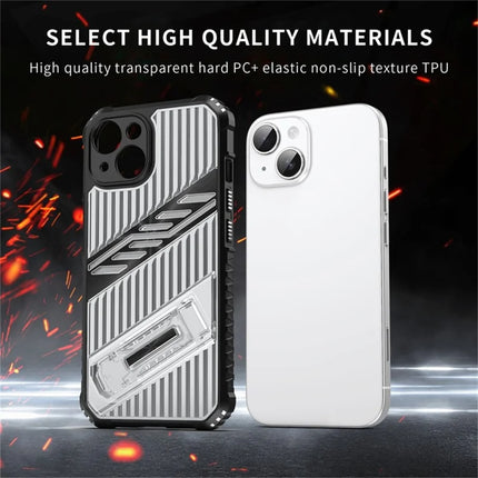 For iPhone 14 Case Folding Kickstand PC + TPU Anti Drop Phone Cover
