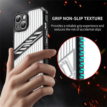 For iPhone 14 Case Folding Kickstand PC + TPU Anti Drop Phone Cover