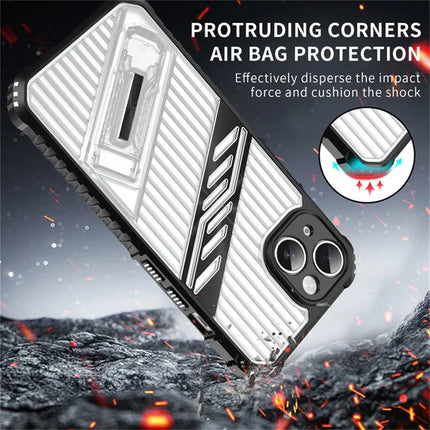 For iPhone 14 Case Folding Kickstand PC + TPU Anti Drop Phone Cover