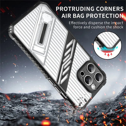 For iPhone 13 Pro Max Case Folding Kickstand PC + TPU Anti Drop Phone Cover