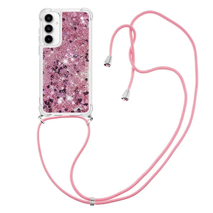 For Samsung Galaxy A56 5G TPU Case Quicksand Design Phone Cover with Lanyard