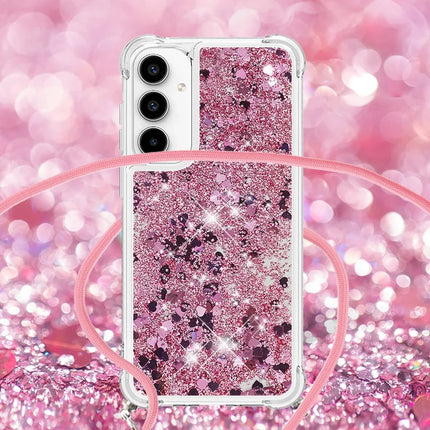 For Samsung Galaxy A56 5G TPU Case Quicksand Design Phone Cover with Lanyard