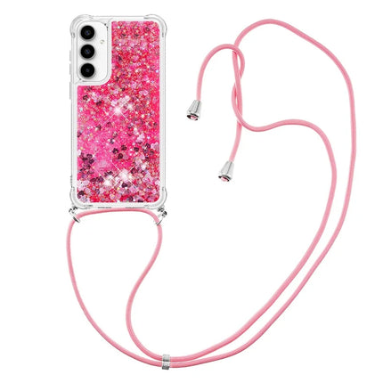 For Samsung Galaxy A56 5G TPU Case Quicksand Design Phone Cover with Lanyard