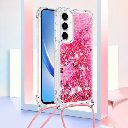 For Samsung Galaxy A56 5G TPU Case Quicksand Design Phone Cover with Lanyard
