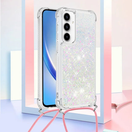 For Samsung Galaxy A56 5G TPU Case Quicksand Design Phone Cover with Lanyard