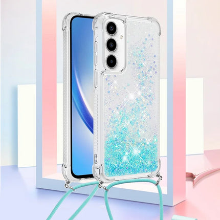 For Samsung Galaxy A56 5G TPU Case Quicksand Design Phone Cover with Lanyard