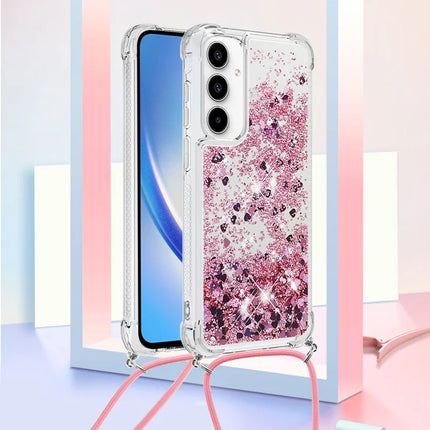 For Samsung Galaxy A36 5G TPU Case Quicksand Design Phone Cover with Lanyard