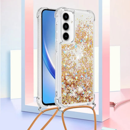 For Samsung Galaxy A36 5G TPU Case Quicksand Design Phone Cover with Lanyard