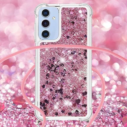 For Samsung Galaxy A26 5G TPU Case Quicksand Design Phone Cover with Lanyard