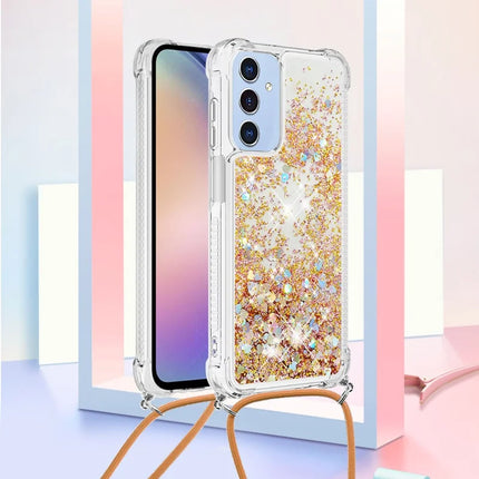 For Samsung Galaxy A26 5G TPU Case Quicksand Design Phone Cover with Lanyard