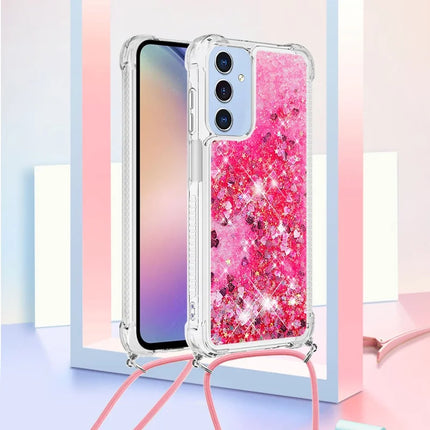 For Samsung Galaxy A26 5G TPU Case Quicksand Design Phone Cover with Lanyard