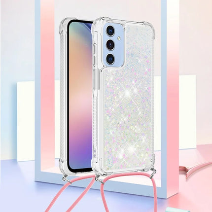 For Samsung Galaxy A26 5G TPU Case Quicksand Design Phone Cover with Lanyard