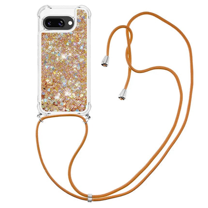 For Google Pixel 9a TPU Case Quicksand Design Phone Cover with Lanyard