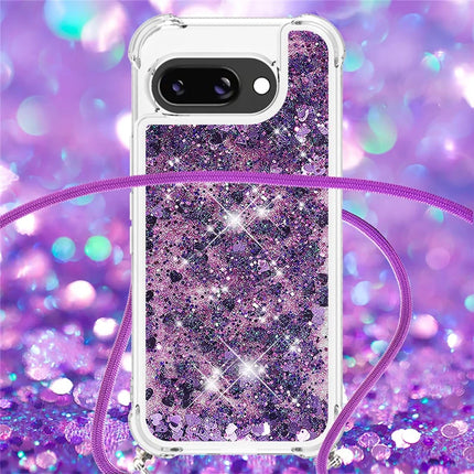 For Google Pixel 9a TPU Case Quicksand Design Phone Cover with Lanyard