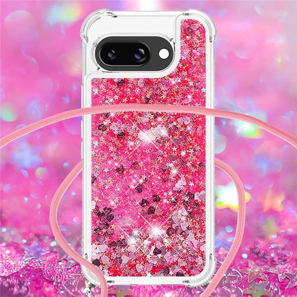 For Google Pixel 9a TPU Case Quicksand Design Phone Cover with Lanyard