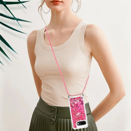 For Google Pixel 9a TPU Case Quicksand Design Phone Cover with Lanyard