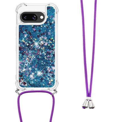 For Google Pixel 9a TPU Case Quicksand Design Phone Cover with Lanyard