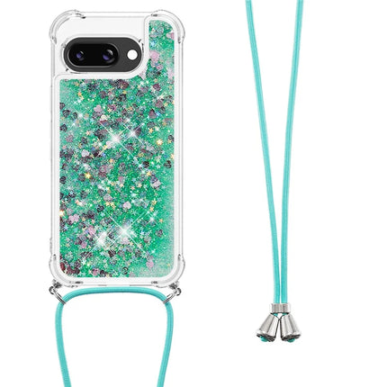 For Google Pixel 9a TPU Case Quicksand Design Phone Cover with Lanyard