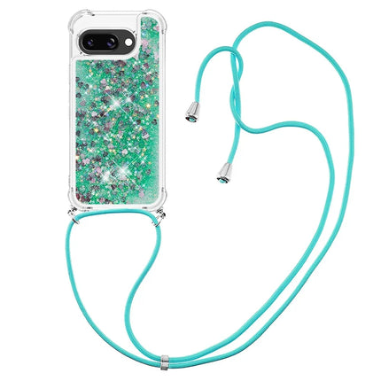For Google Pixel 9a TPU Case Quicksand Design Phone Cover with Lanyard