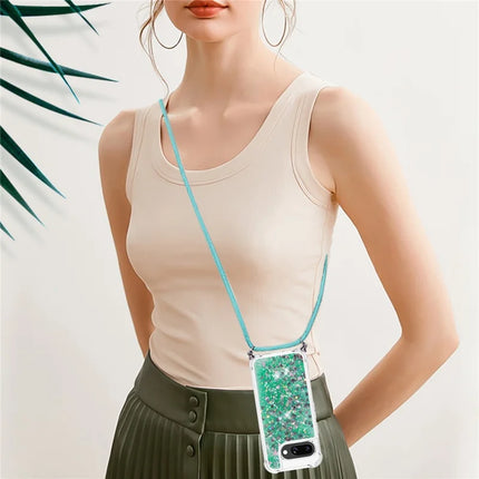 For Google Pixel 9a TPU Case Quicksand Design Phone Cover with Lanyard