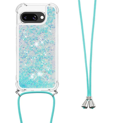 For Google Pixel 9a TPU Case Quicksand Design Phone Cover with Lanyard