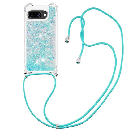 For Google Pixel 9a TPU Case Quicksand Design Phone Cover with Lanyard