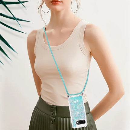 For Google Pixel 9a TPU Case Quicksand Design Phone Cover with Lanyard