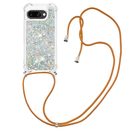 For Google Pixel 9a TPU Case Quicksand Design Phone Cover with Lanyard