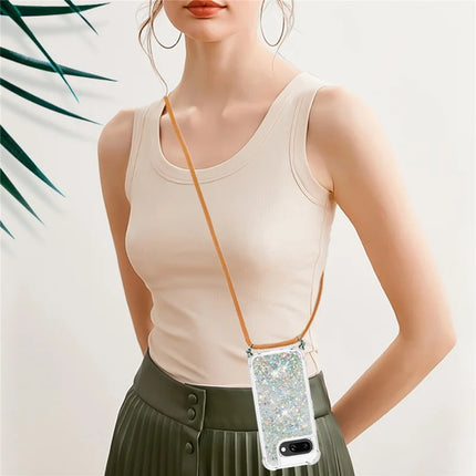 For Google Pixel 9a TPU Case Quicksand Design Phone Cover with Lanyard