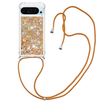 For Google Pixel 9 TPU Case Quicksand Design Phone Cover with Lanyard