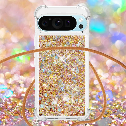 For Google Pixel 9 TPU Case Quicksand Design Phone Cover with Lanyard