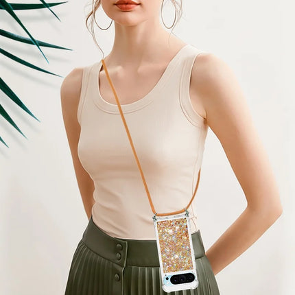 For Google Pixel 9 TPU Case Quicksand Design Phone Cover with Lanyard