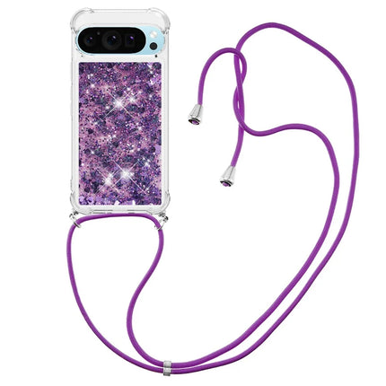 For Google Pixel 9 TPU Case Quicksand Design Phone Cover with Lanyard
