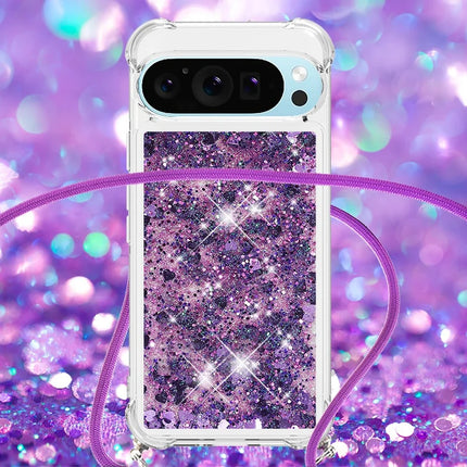 For Google Pixel 9 TPU Case Quicksand Design Phone Cover with Lanyard