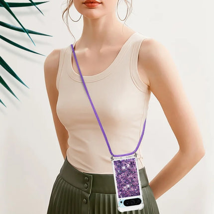 For Google Pixel 9 TPU Case Quicksand Design Phone Cover with Lanyard