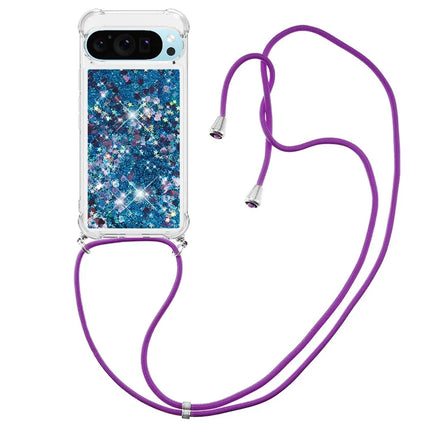 For Google Pixel 9 TPU Case Quicksand Design Phone Cover with Lanyard