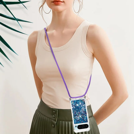 For Google Pixel 9 TPU Case Quicksand Design Phone Cover with Lanyard