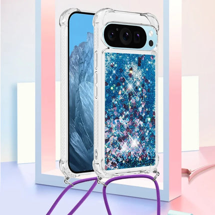 For Google Pixel 9 TPU Case Quicksand Design Phone Cover with Lanyard