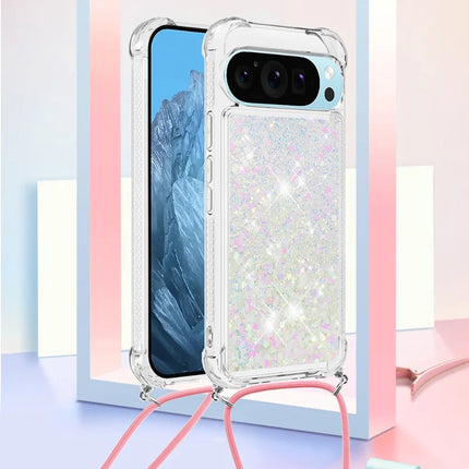 For Google Pixel 9 TPU Case Quicksand Design Phone Cover with Lanyard
