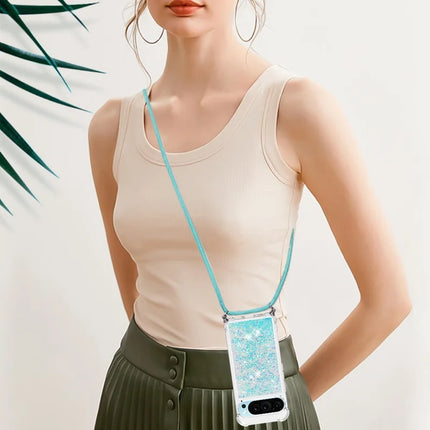 For Google Pixel 9 TPU Case Quicksand Design Phone Cover with Lanyard