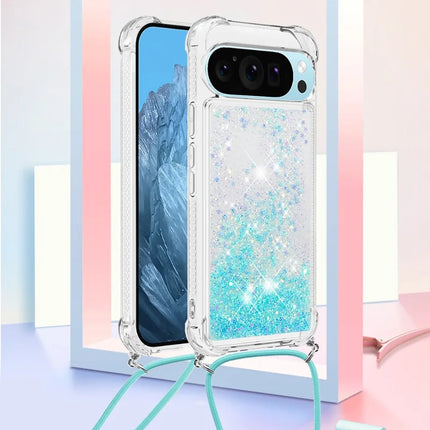 For Google Pixel 9 TPU Case Quicksand Design Phone Cover with Lanyard
