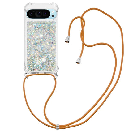 For Google Pixel 9 TPU Case Quicksand Design Phone Cover with Lanyard
