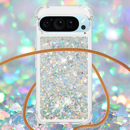 For Google Pixel 9 TPU Case Quicksand Design Phone Cover with Lanyard