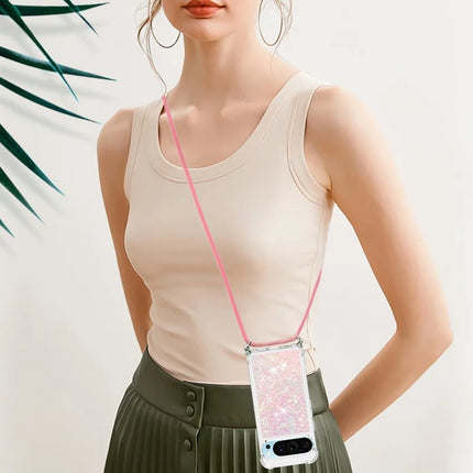 For Google Pixel 9 TPU Case Quicksand Design Phone Cover with Lanyard